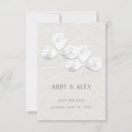 ホワイトシャムロック結婚式の日付カードを保存 セーブザデート