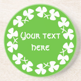 ホワイトシャムロ縁どックス追加文字 コースター