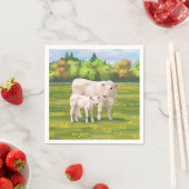 ホワイトシャロレカウカートカーフ牛 スタンダードカクテルナプキン (インサイチュ)