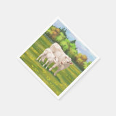 ホワイトシャロレカウカートカーフ牛 スタンダードカクテルナプキン (角)