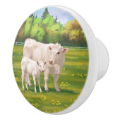 ホワイトシャロレカウカートカーフ牛 セラミックノブ (右)