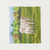 ホワイトシャロレカウカートカーフ牛 タペストリー (正面)