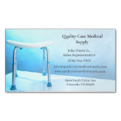 ホワイトシャワーチェアシニア気に機器医療機器 マグネット名刺 (正面)