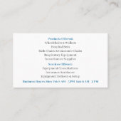 ホワイトシャワー椅子の設備メディカルシニアシニ気にア 名刺 (裏面)