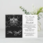 ホワイトシャンデリアオンブラックヘンナイトパーティー 招待状 (スタンド正面)