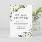 ホワイトシャンパンフラワーズエレガントブライダルシャワー 招待状 (スタンド正面)