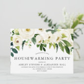 ホワイトシャンパンフラワーズ引っ越し祝いパーティーパーティー 招待状 (スタンド正面)