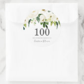 ホワイトシャンパンフラワーズ100thバースデーパーティー ラウンドシール (バッグ)