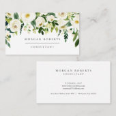 ホワイトシャンパンフラワーフローリスト美しい業 名刺 (正面/裏面)