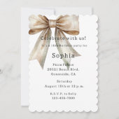 ホワイトシャンパンモスボウ16誕生日 招待状