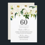 ホワイトシャンパン花60th誕生日パーティー 招待状<br><div class="desc">ホワイトシャンパンフラワーズ60thバースデーパーティーへの招待ニッチとネストストアのマッチングコレクションを参照</div>