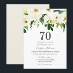 ホワイトシャンパン花70th誕生日パーティー 招待状<br><div class="desc">ホワイトシャンパンフラワーズ70th Birthday Party Invitationニッチとネストストアのマッチングコレクションを参照</div>