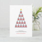 ホワイトシャークのクリスマス フラット ホリデー カード (スタンド正面)