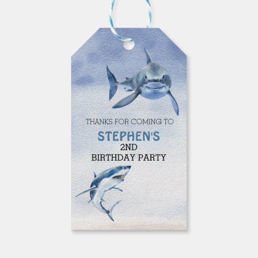 ホワイトシャークの誕生日おめでとう　ありがとう ギフトタグ (裏面)