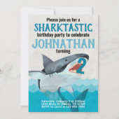 ホワイトシャークの誕生日パーティー招待状 招待状 (正面)