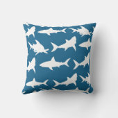 ホワイトシャークモダンシルエット&海ブルー クッション (裏面)