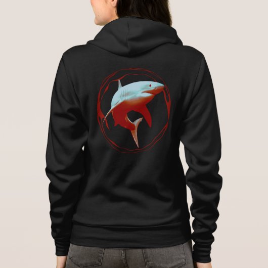 ホワイトシャーク素晴らしグラフィックデザイン パーカ (裏面)