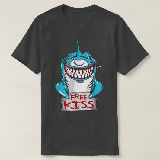 ホワイトシャーク素晴らしフリーキスシャーク噛み歯ビチン Tシャツ (デザイン正面)