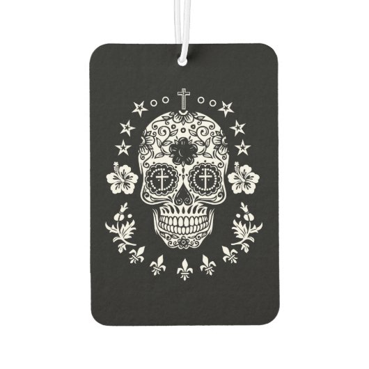 ホワイトシュガースカルとクロスと（紋章の）フラ・ダ・リ カーエアーフレッシュナー (裏面)