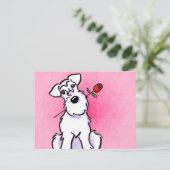 ホワイトシュナウザースイートハートオフリーシュアート™ ポストカード (スタンド正面)