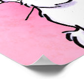 ホワイトシュナウザースイートハートピンクオフリーシュアート™ ポスター (角)