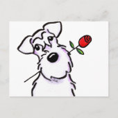 ホワイトシュナウザースウィートアートバラ ポストカード (正面)