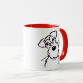 ホワイトシュナウザースウィートアートバラ マグカップ (正面右)