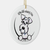 ホワイトシュナウザーIAAM セラミックオーナメント (右)