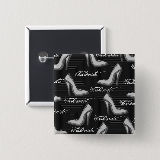 ホワイトシューズファッショニスタボタン 缶バッジ (正面&裏面)