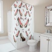 ホワイトシューヒョウのショーカーテン シャワーカーテン (インサイチュ)