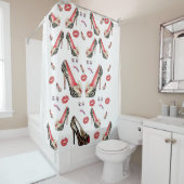 ホワイトシューヒョウのショーカーテン シャワーカーテン (インサイチュ)