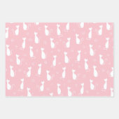 ホワイトシルエットキャッツパステルカラーすべての行事 ラッピングペーパーシート (正面3)