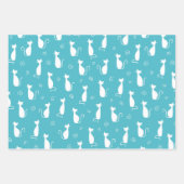 ホワイトシルエットキャッツパステルカラーすべての行事 ラッピングペーパーシート (正面)