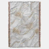 ホワイトシルク&アイボリーシャンペーンパール スローブランケット (正面縦)