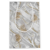 ホワイトシルク&アイボリーシャンペーンパール ミディアムペーパーバッグ (正面)