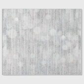 ホワイトシルバーきらびやかなピンク色のハート ラッピングペーパー (フラット)