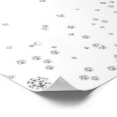 ホワイトシルバーエレガントダイヤモンドグリッター結婚ズ ポスター (角)