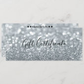 ホワイトシルバーグリッターグラムギフト券 招待状 (正面/裏面)