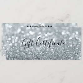 ホワイトシルバーグリッターグラムギフト券 招待状
