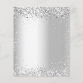 ホワイトシルバーグリッタースクリプト結婚式招待状 (裏面)