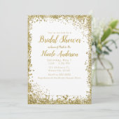 ホワイトシルバーグリッターモダングラムブライダルシャワー 招待状 (スタンド正面)