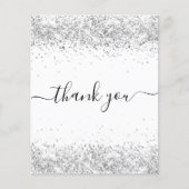 ホワイトシルバーグリッター予算サンキューカード (正面)