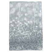 ホワイトシルバーグリッター《写真》ぼけ味グラムスウィート16パーティー ミディアムペーパーバッグ (裏面)