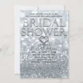 ホワイトシルバーグリッター《写真》ぼけ味グラムブライダルシャワー 招待状 (正面)