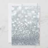 ホワイトシルバーグリッター《写真》ぼけ味グラムホリデーパーティー 招待状 (裏面)