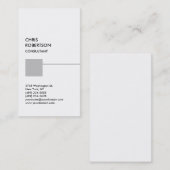 ホワイトシルバーグレイ角縦型名刺 名刺 (正面/裏面)