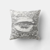 ホワイトシルバーグレーグリッターキス唇のメイクアップスパークリー クッション (裏面)