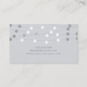 ホワイトシルバーグレーストリングライツモダンシックなガラス 名刺 (裏面)