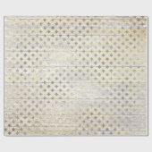 ホワイトシルバーグレー金ゴールドダイヤモンドカットウッド素朴 ラッピングペーパー (フラット)