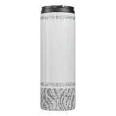 ホワイトシルバーシークイングリッターヒョウプリント タンブラー (裏面)